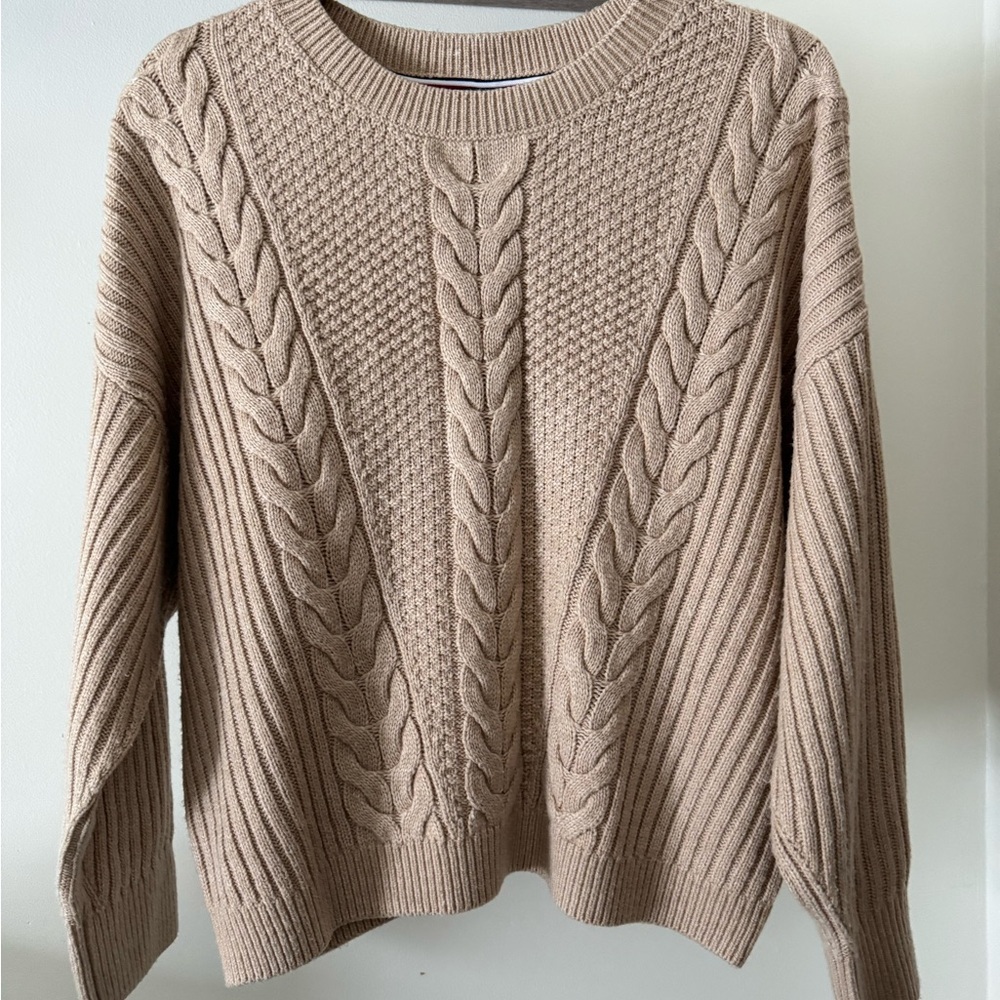 Tommy Hilfiger Tan Cable Knit Sweater